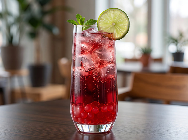 Pomegranate Boba Mocktail