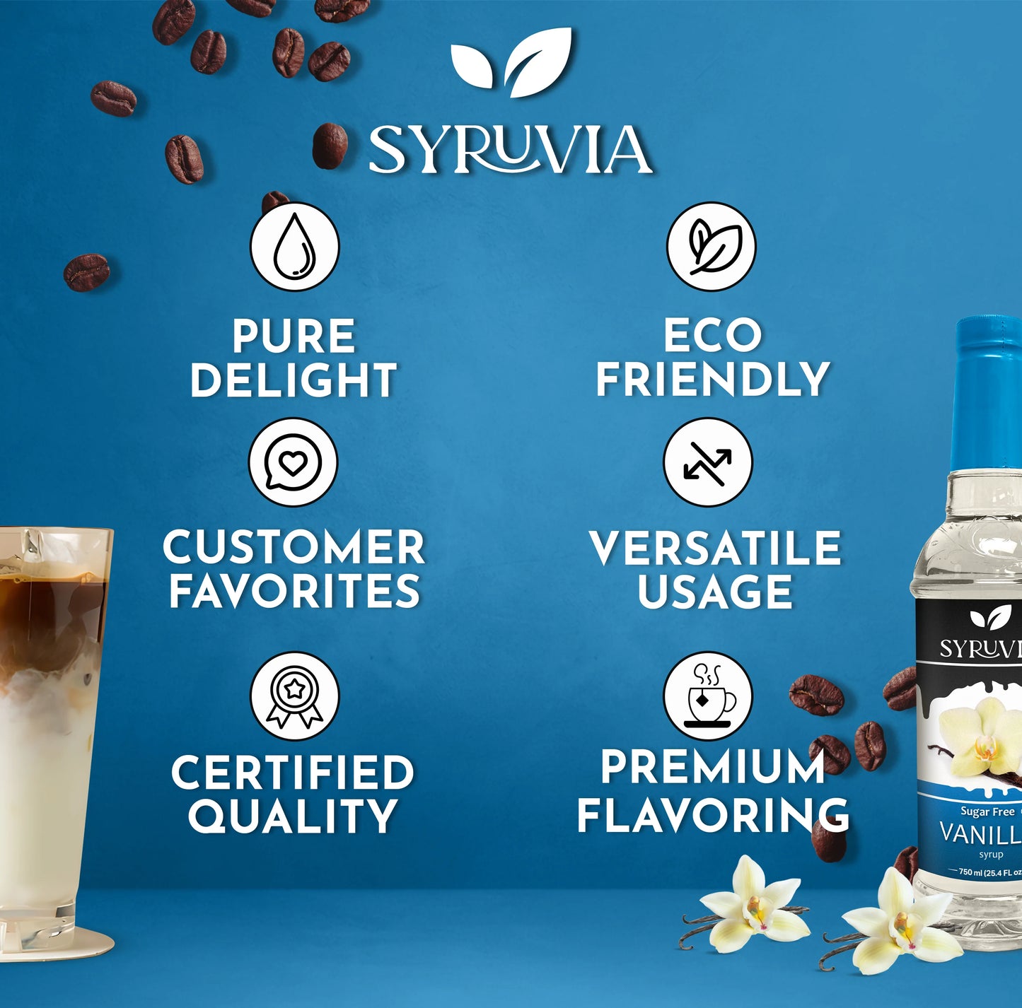 0 Cal vanilla coffee flavoring syrup