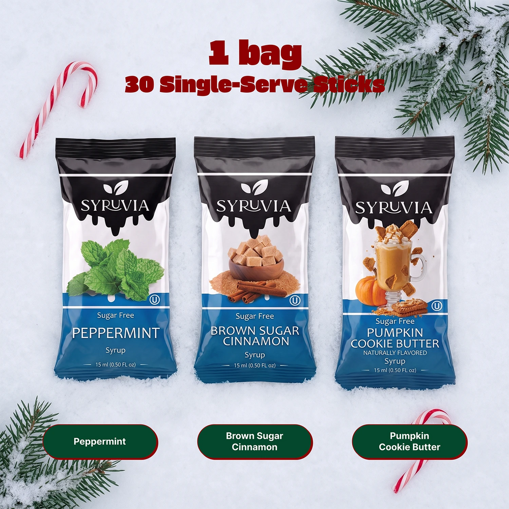 Sugar Free Peppermint, Brown Sugar Cinnamon & Pumpkin Cookie Butter Syrup Pouch