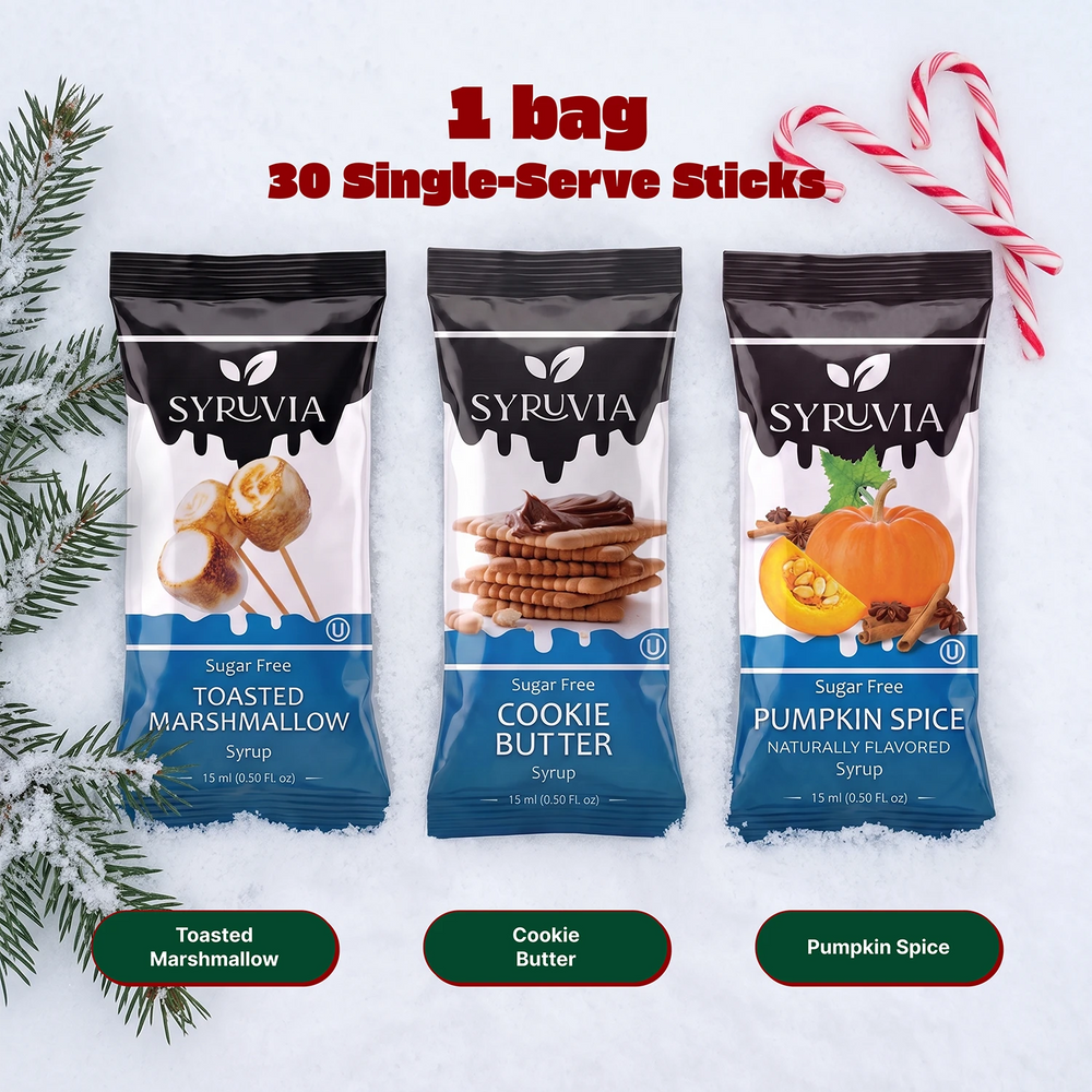 Syruvia Sugar Free Toasted Marshmallow, Cookie Butter & Pumpkin Spice Syrup Pouche