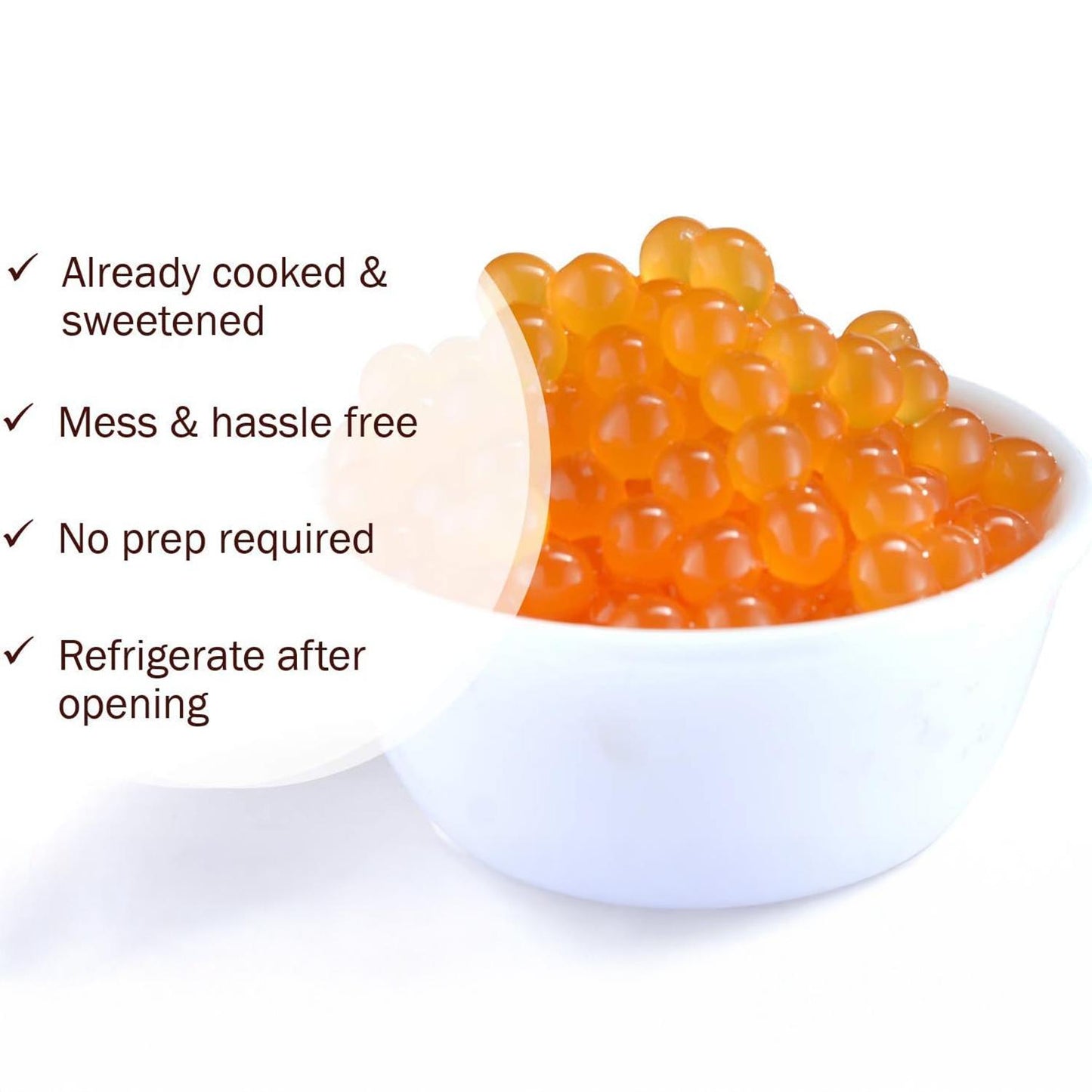 3-Flavors Popping Boba – Strawberry, Pomegranate & Peach Bursting Pearls for Drinks & Desserts, 1LB (Pack of 3)