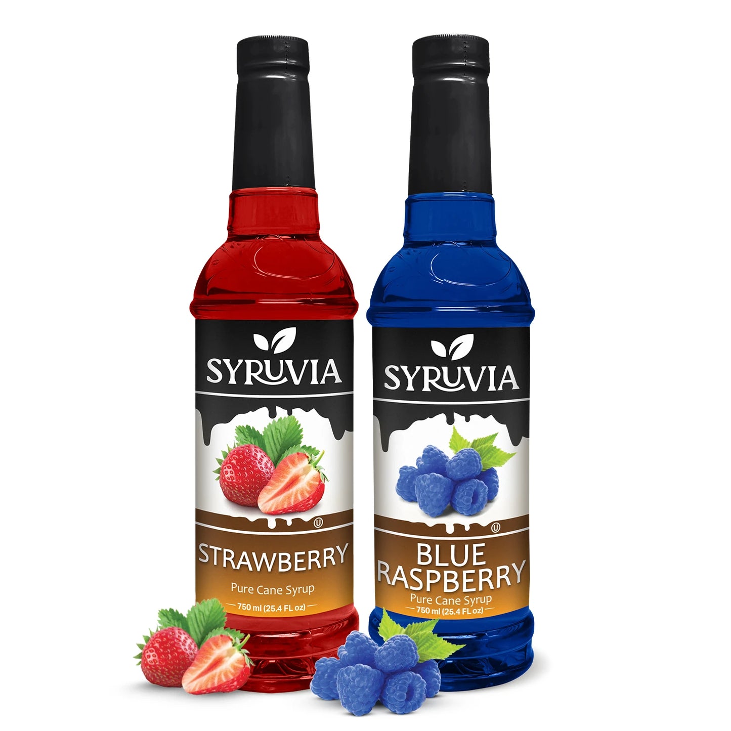 Variety Pack, Blue Raspberry, and Strawberry Syrup