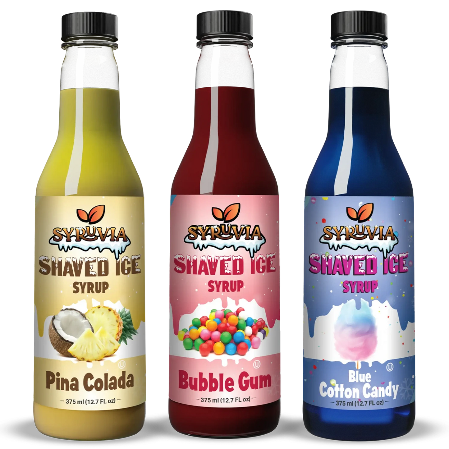 Blue Cotton Candy Bubble Gum Pina Colada Shaved Ice Syrup