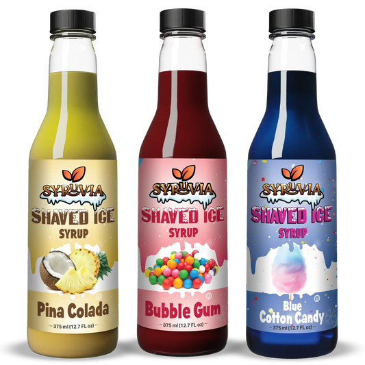 Blue Cotton Candy Bubble Gum Pina Colada Shaved Ice Syrup