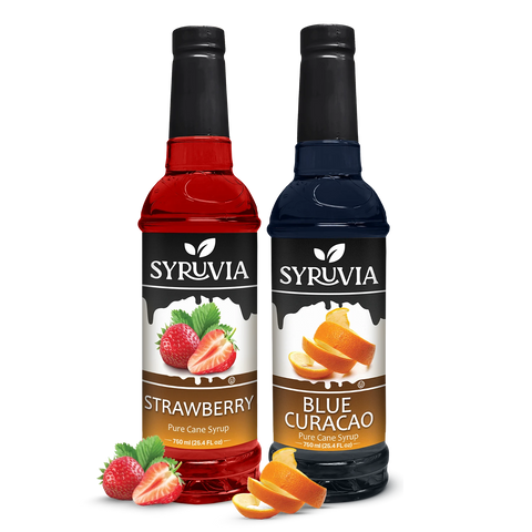 Variety Pack, Blue Curacao, and Strawberry Syrup