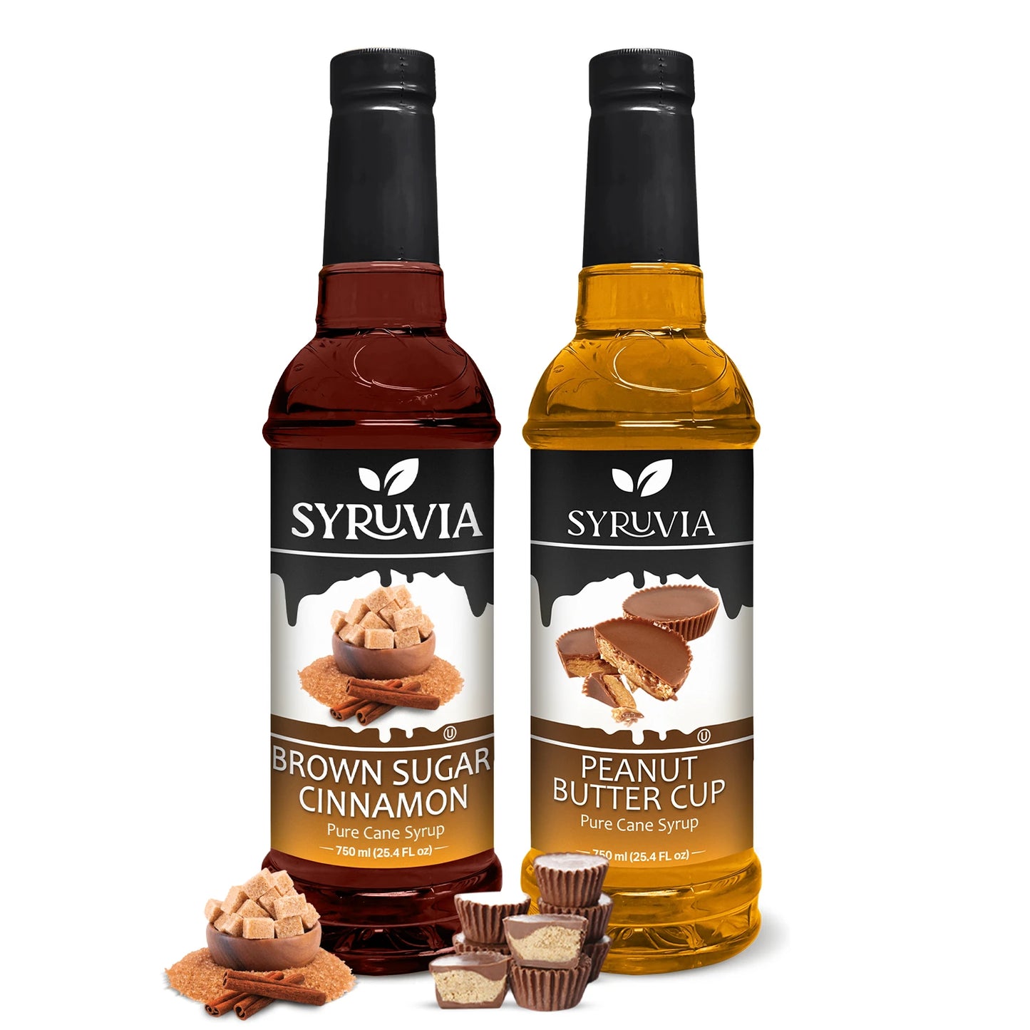 Variety Pack, Brown Sugar Cinnamon, and Peanut Butter Cup Syrup