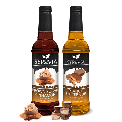Variety Pack, Brown Sugar Cinnamon, and Peanut Butter Cup Syrup