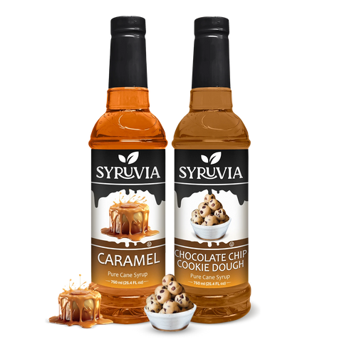Variety Pack, Caramel, and Chocolate Chip Cookie Dough Syrup