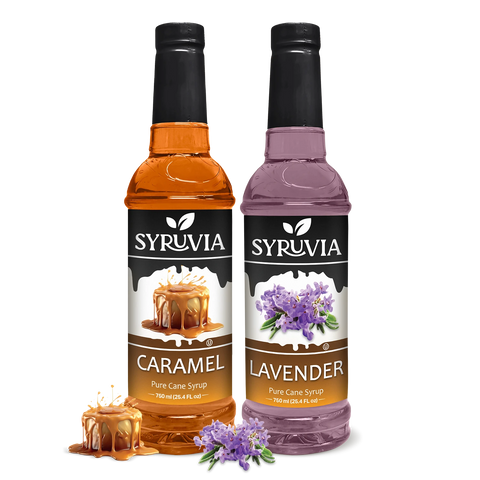 Variety Pack, Caramel, and Lavender Syrup