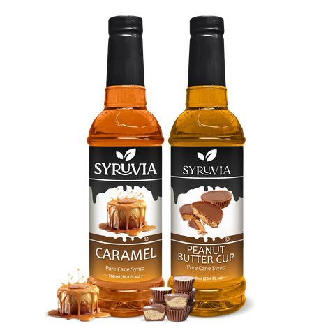Variety Pack, Caramel, and Peanut Butter Cup Syrup