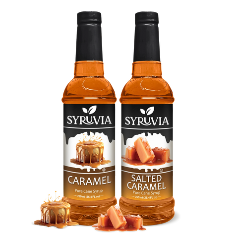 Variety Pack, Caramel, and Salted Caramel Syrup