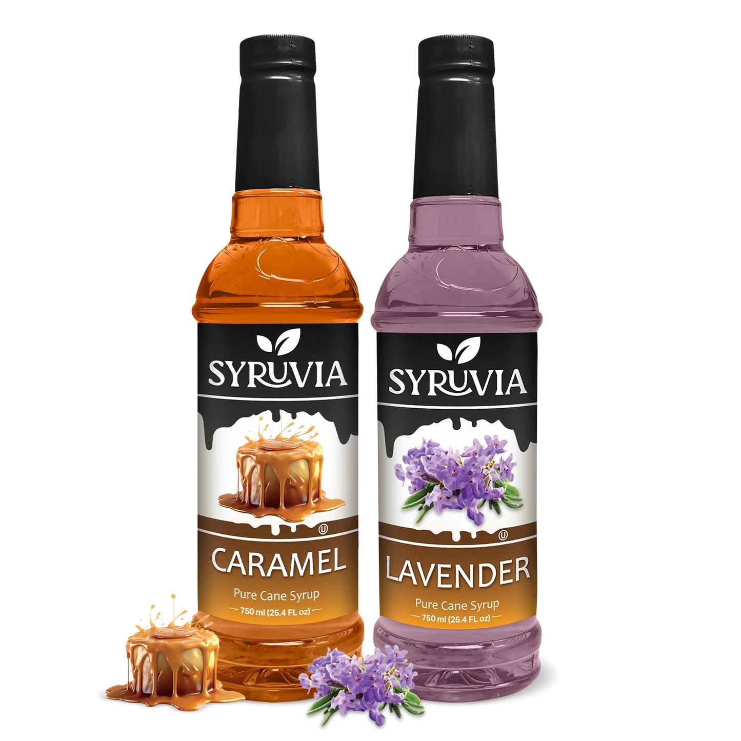 Variety Pack, Caramel, and Lavender Syrup