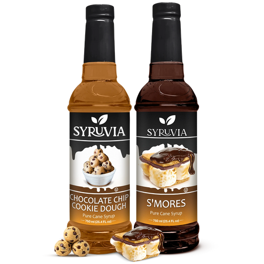 Chocolate Chip Cookie Dough syrup and S'Mores syrup