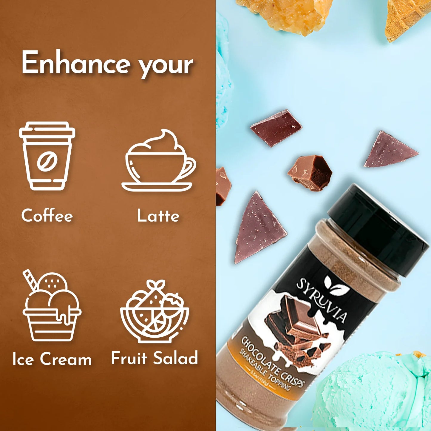 Chocolate Crisps Latte Topping