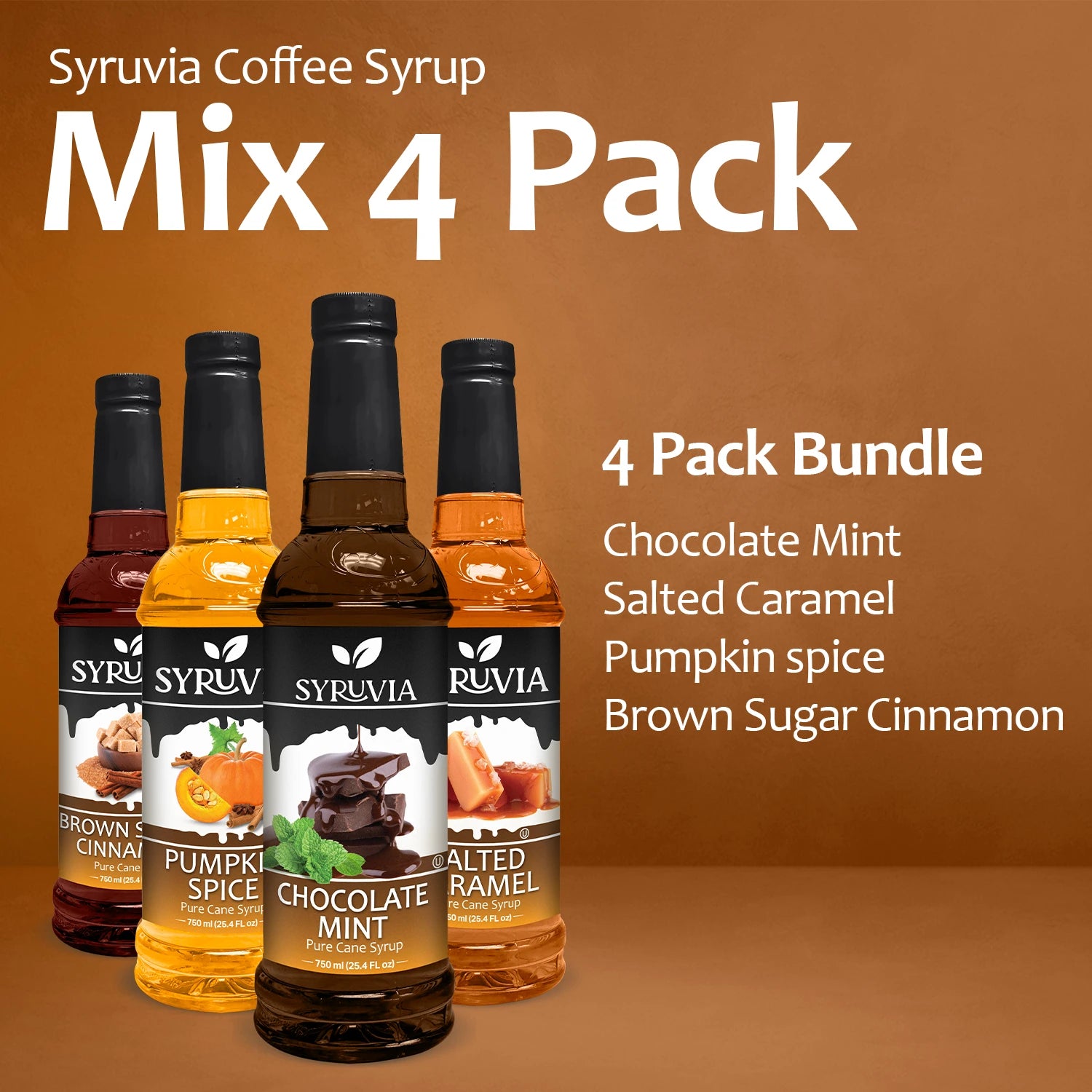 Chocolate Mint Syrup Salted Caramel Syrup Pumpkin Spice Syrup Brown Sugar Cinnamon Syrup mix flavor