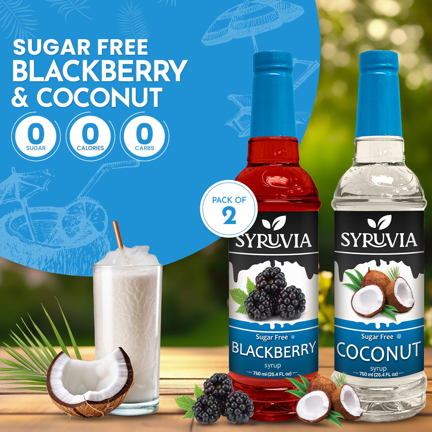 Coconut blackberry syrup sugar free