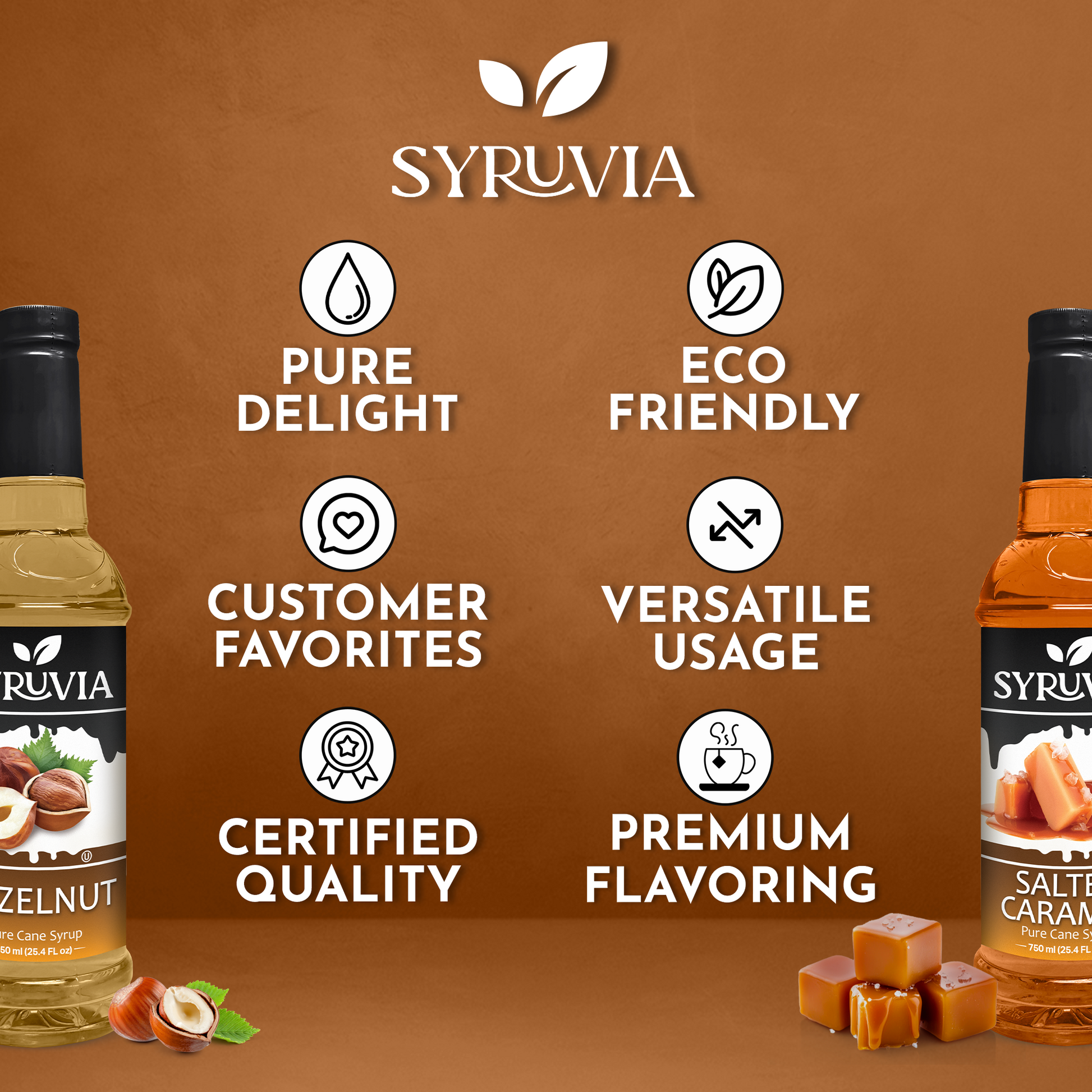 Hazelnut Coffee Syrup Salted Caramel Coffee Syrup