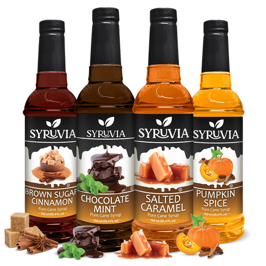Chocolate Mint Syrup Salted Caramel Syrup Pumpkin Spice Syrup Brown Sugar Cinnamon Syrup