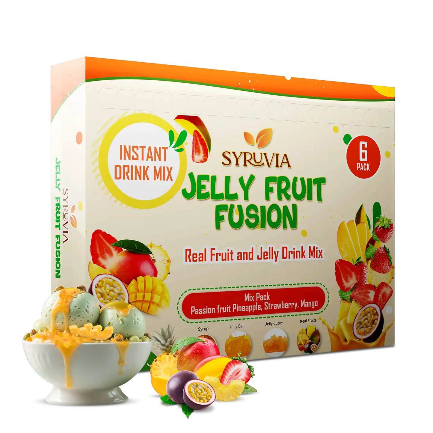 Jelly Ball Drink Mix Passion fruit Pineapple Strawberry Mango