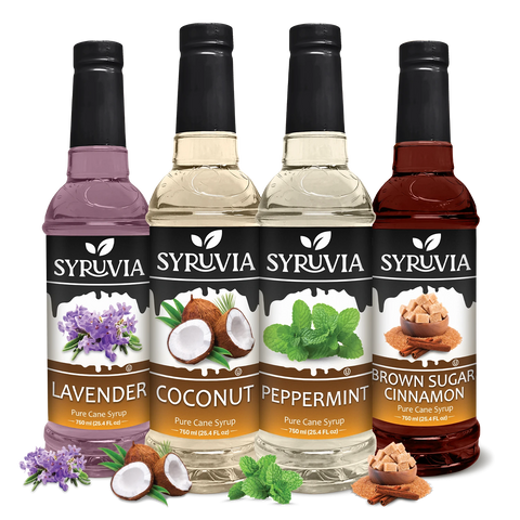 Variety Pack, Lavender, Coconut, Peppermint, and Brown Sugar Cinnamon Syrup