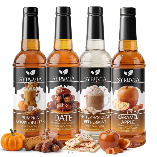 Syruvia 2026 Fall Edition coffee syrup pack with four seasonal flavors