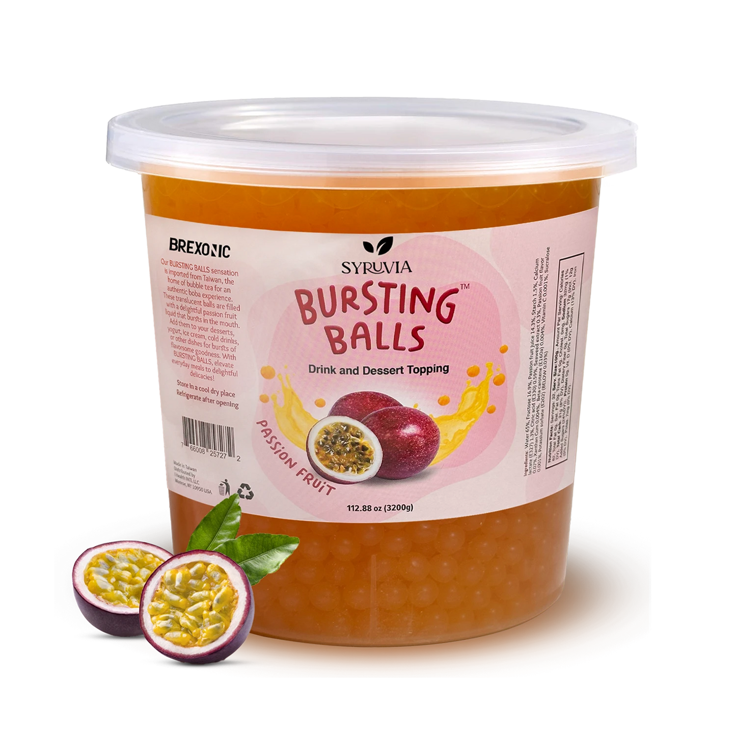 Passion Fruit bursting Balls dessert topping
