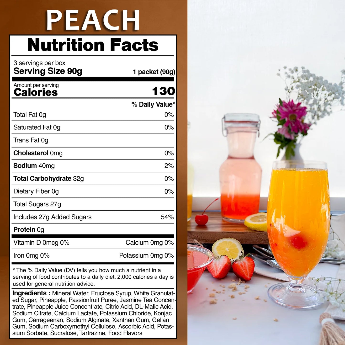 Syrivia Peach fruit jelly drink nutrition facts