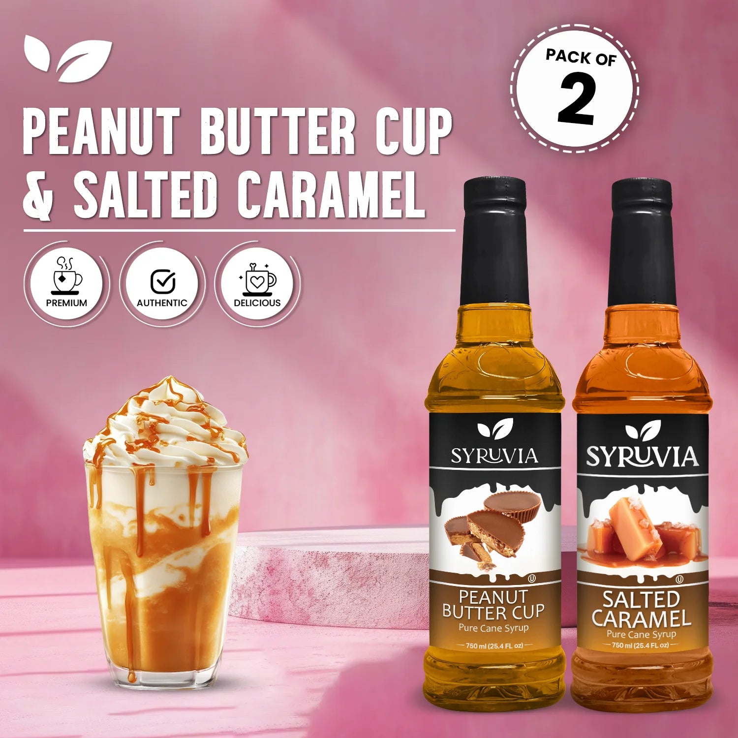 Peanut Butter Cup Syrup Salted Caramel Syrup for Coffee