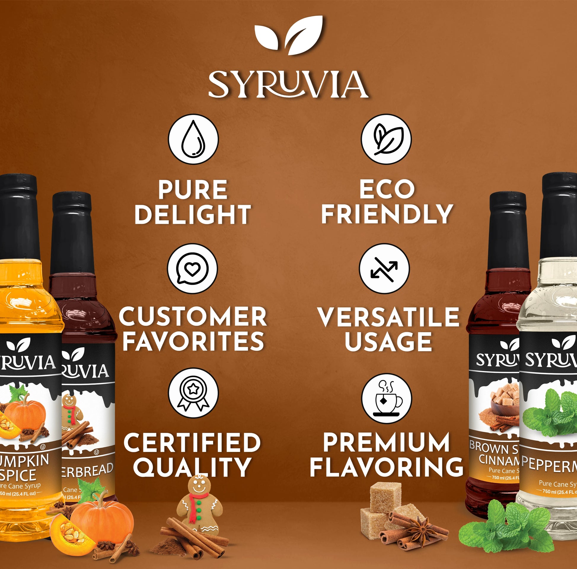 Peppermint Syrup Gingerbread Syrup Pumpkin Spice Coffee Syrup Brown Sugar Cinnamon Syrup