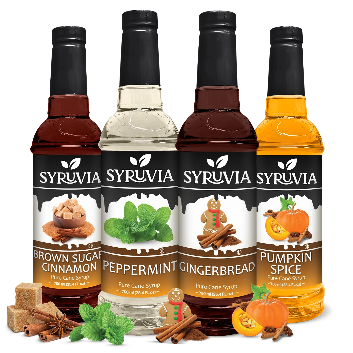 Peppermint Syrup Gingerbread Syrup Pumpkin Spice Syrup Brown Sugar Cinnamon Syrup