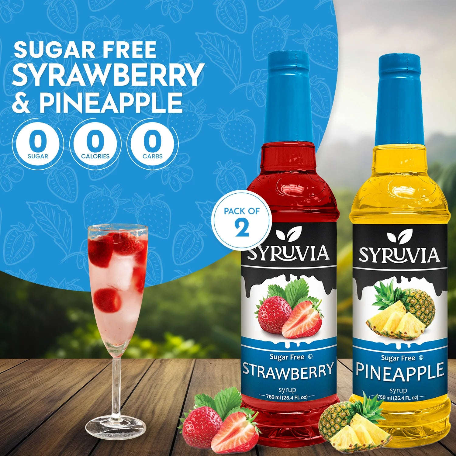 Pineapple strawberry syrup sugar free