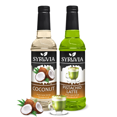 Variety Pack, Pistachio Latte, and Coconut Syrup