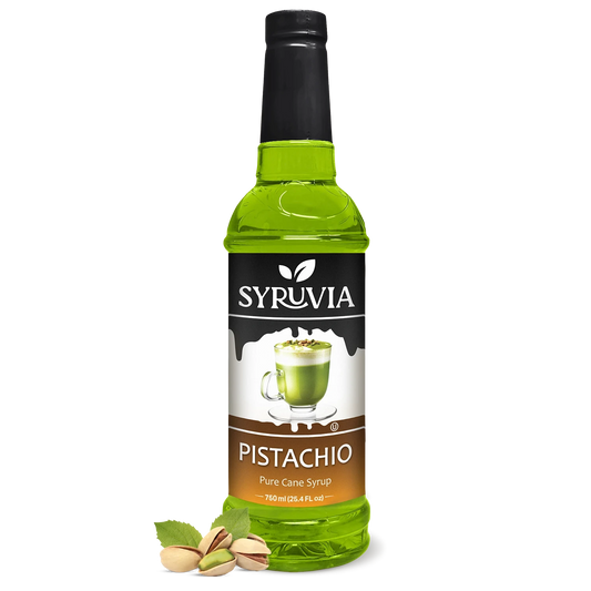 Syruvia Pistachio Pure Cane Syrup Bottle 750ml With Real Pistachios