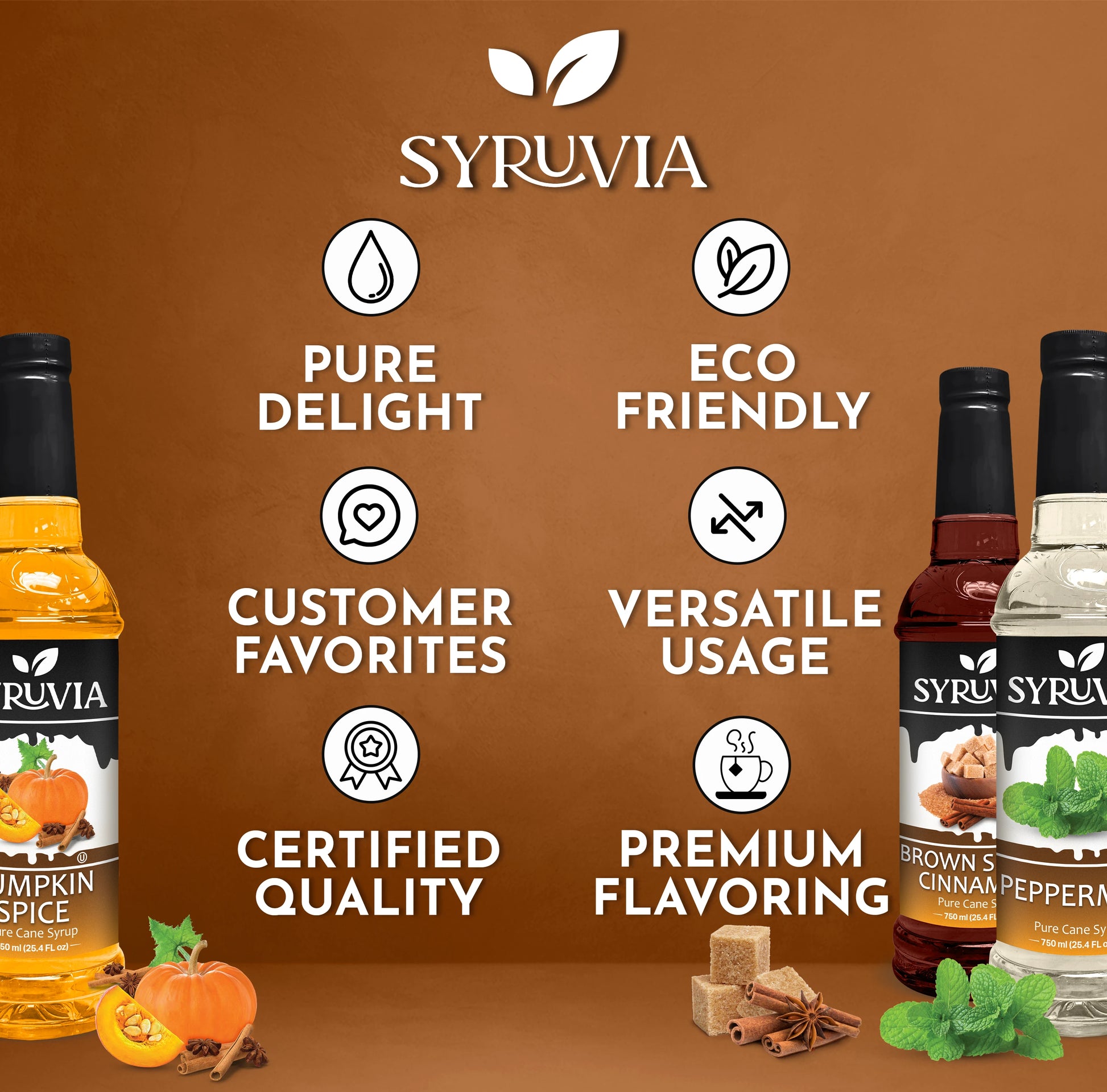 Pumpkin Spice Coffee Syrup Brown Sugar Cinnamon Syrup Peppermint Syrup