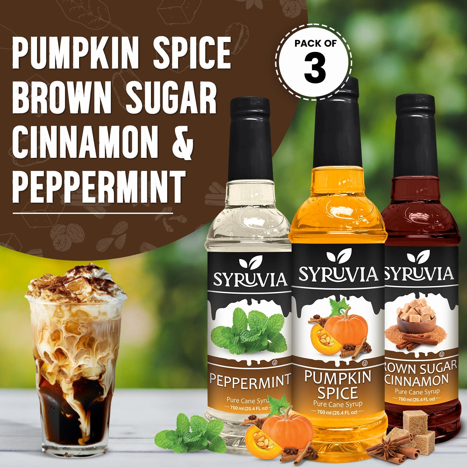 Pumpkin Spice Syrup Brown Sugar Cinnamon Syrup Peppermint Syrup for Coffee