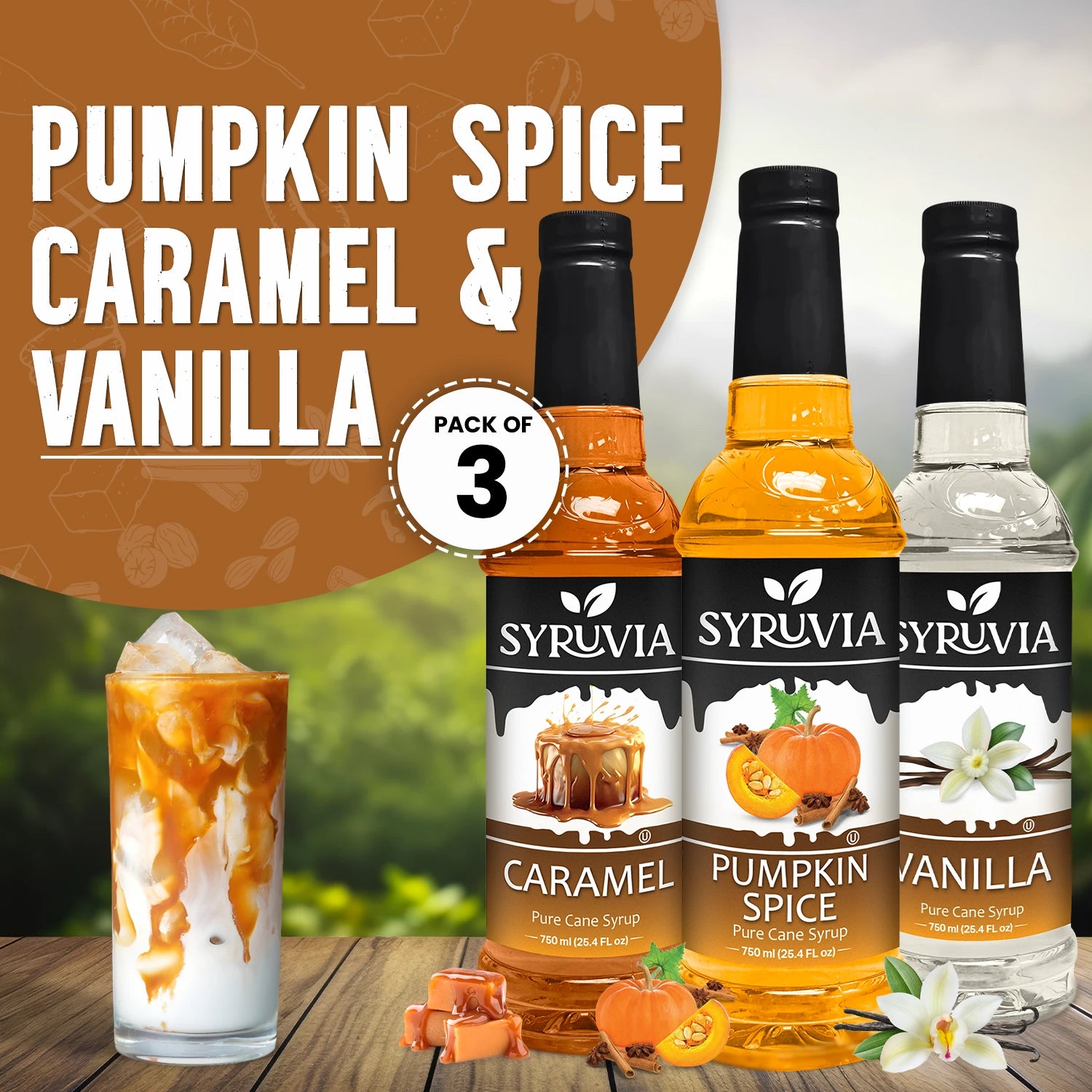 Pumpkin Spice Syrup Caramel Syrup Vanilla Coffee Syrup