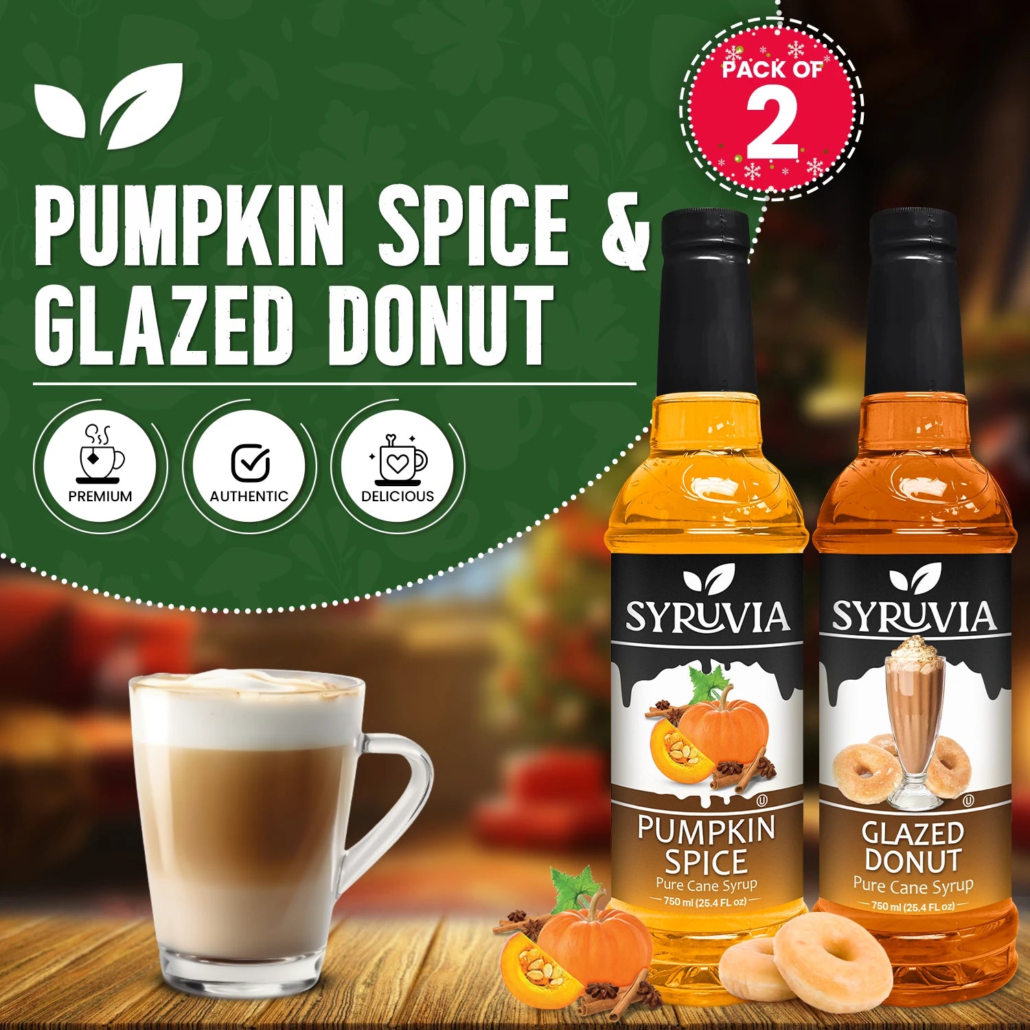 Pumpkin Spice Syrup Glazed Donut Syrup for Coffee