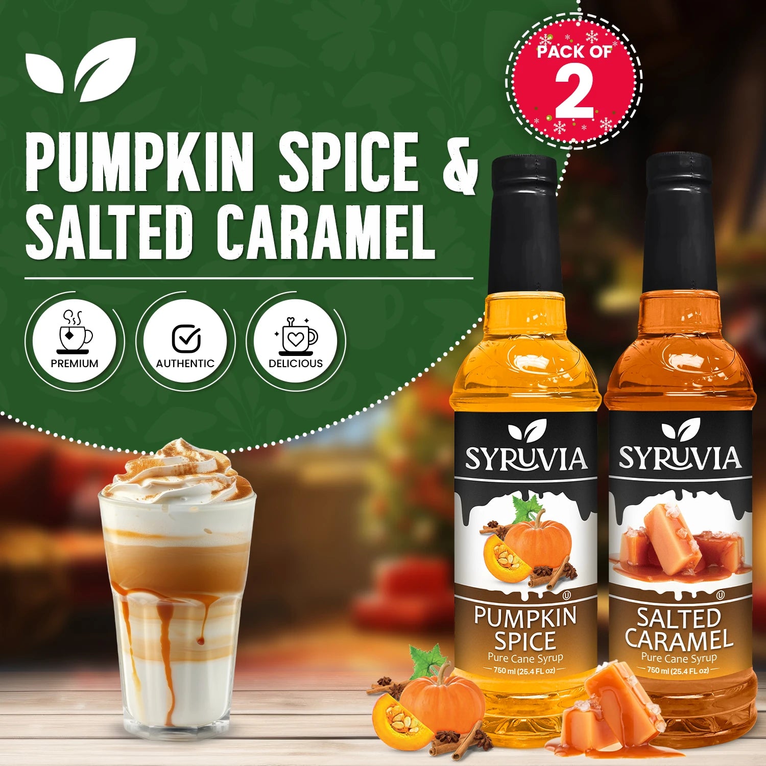 Pumpkin Spice Syrup Salted Caramel Syrup for Coffee