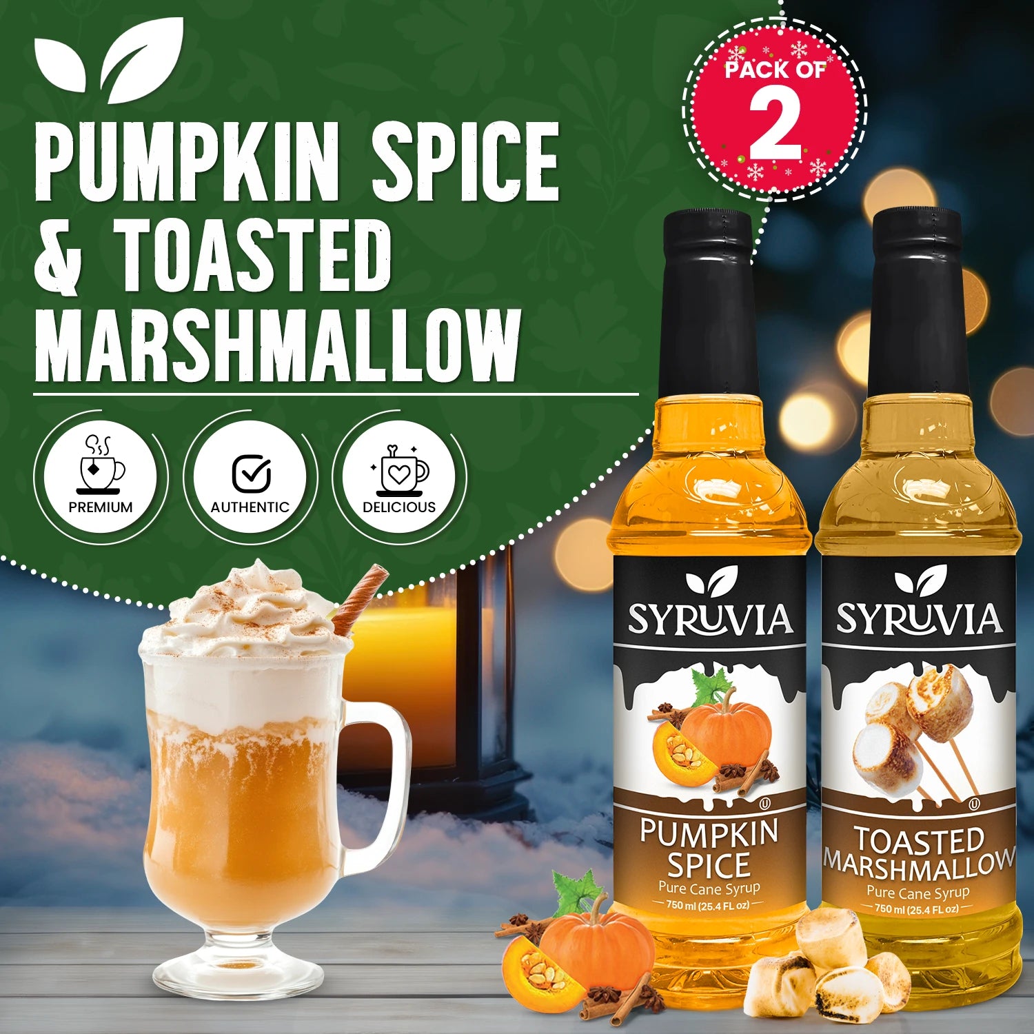 Pumpkin Spice Syrup Toasted Marshmallow Syrup for Coffee