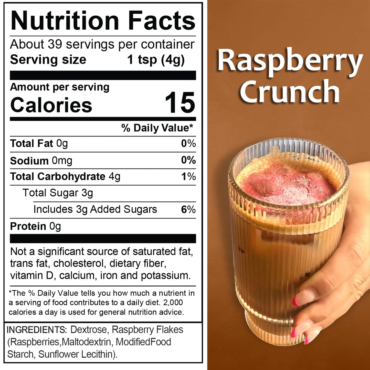 Syruvia Raspberry Crunch Nutrition Fact
