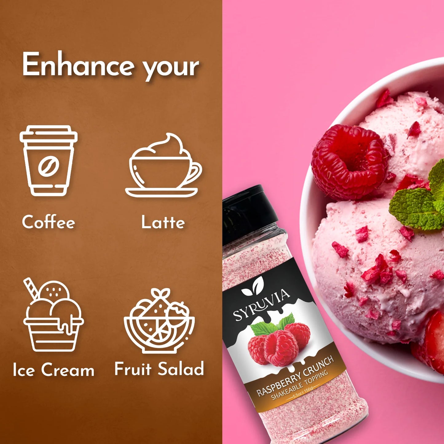 Raspberry Crunch Topping for Coffee