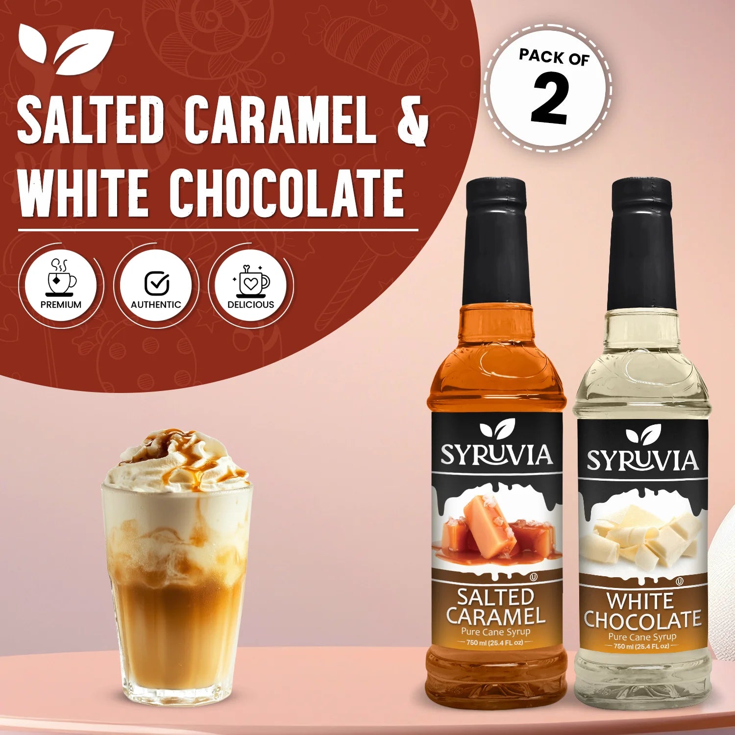 Salted Caramel Syrup White Chocolate Syrup for Coffee