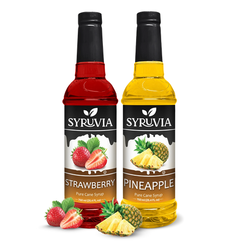 Variety Pack, Strawberry, and Pineapple Syrup