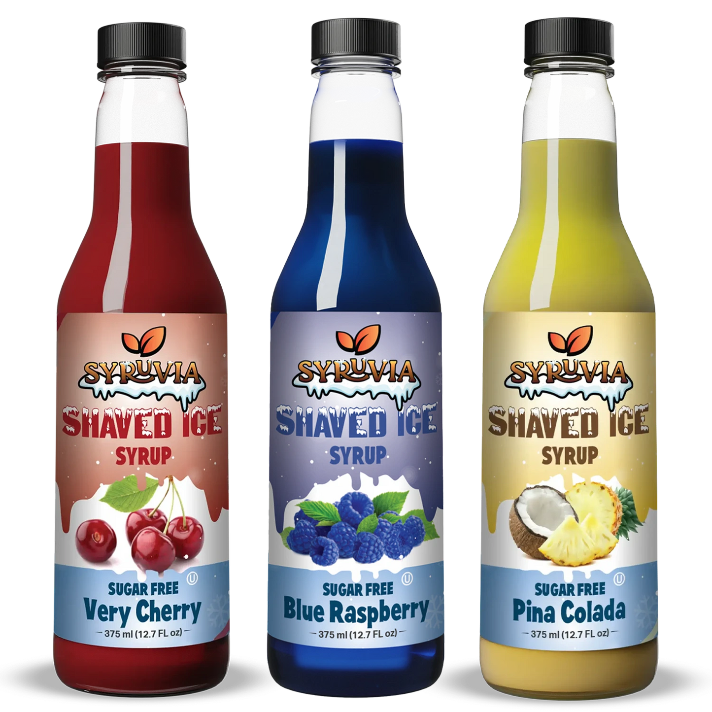 Sugar-Free Very Cherry Blue Raspberry Pina Colada Shaved Ice Syrup