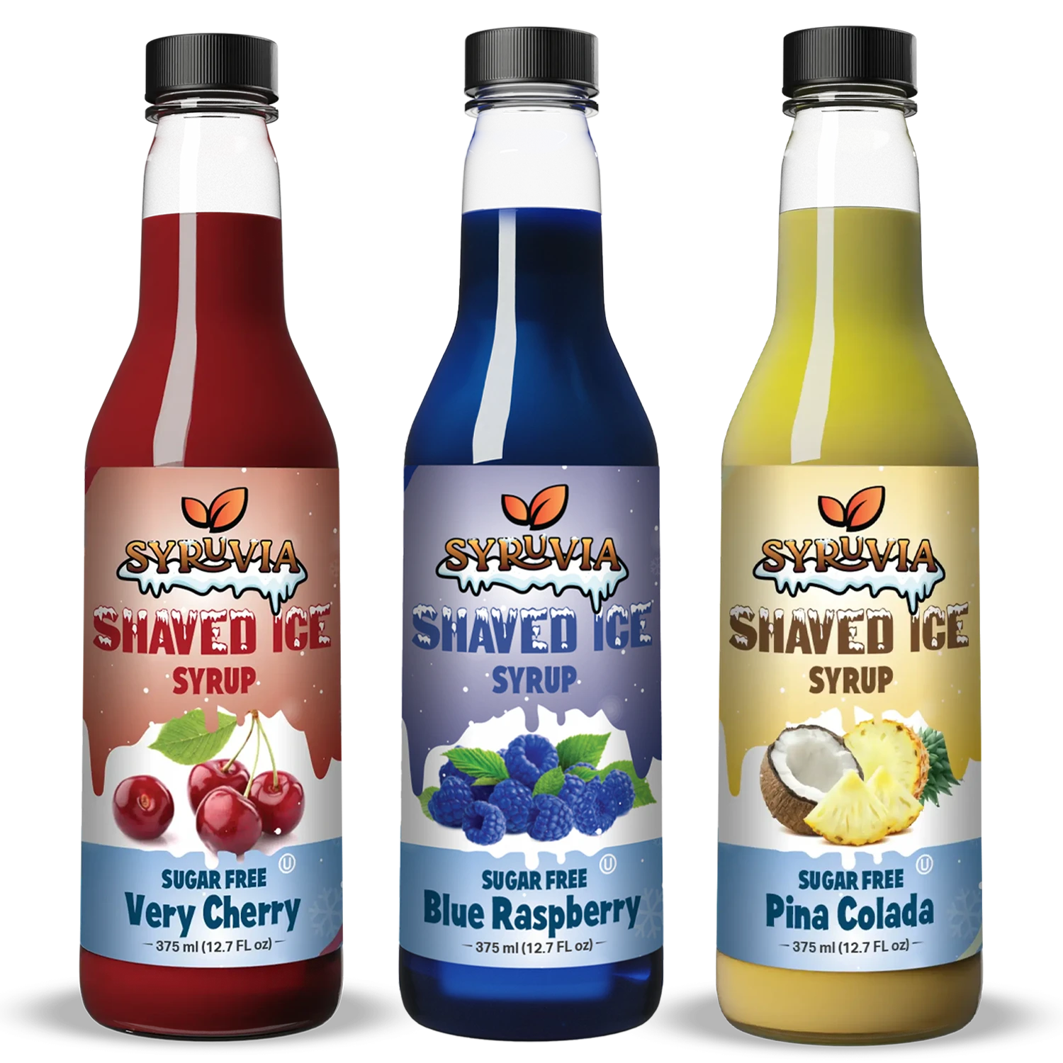 Sugar-Free Very Cherry Blue Raspberry Pina Colada Shaved Ice Syrup