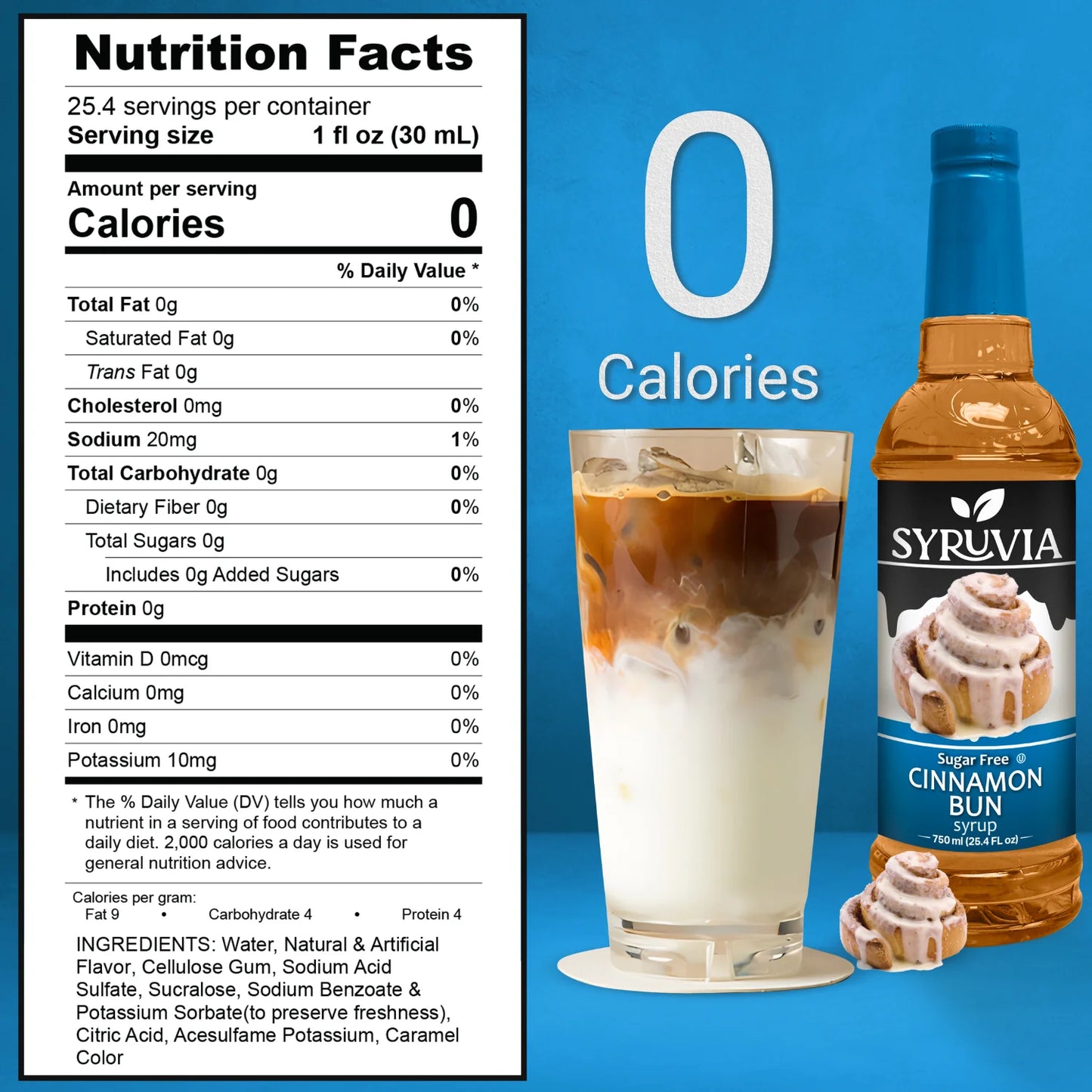 Sugar free cinnamon bun syrup Nutrition Facts