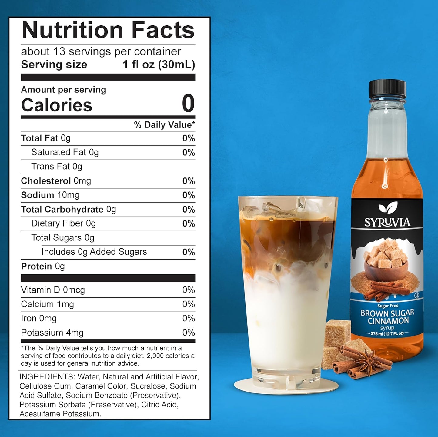 Syrruvia brown sugar cinnamon syrup nutrition facts