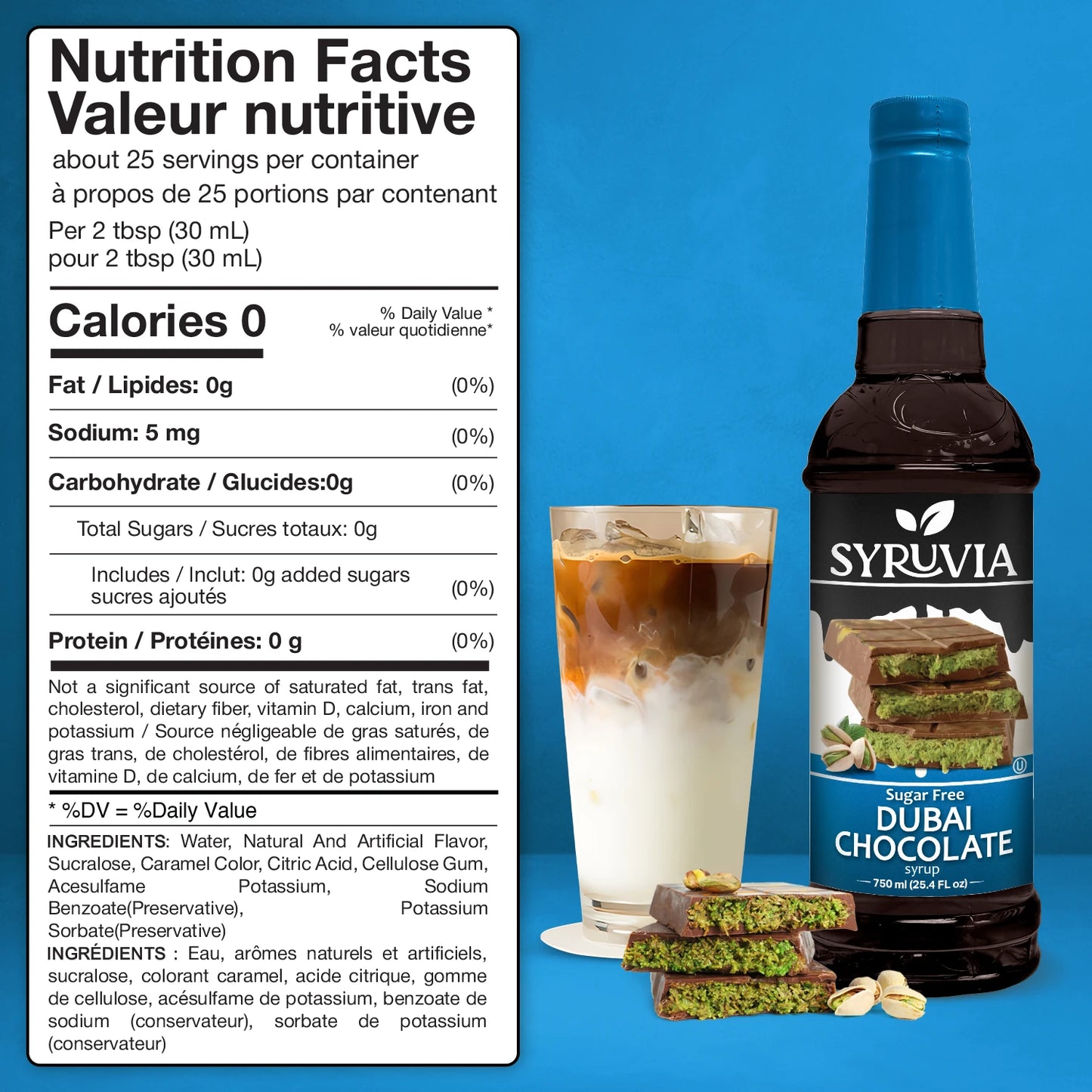 Sugar-Free Dubai Chocolate Syrup