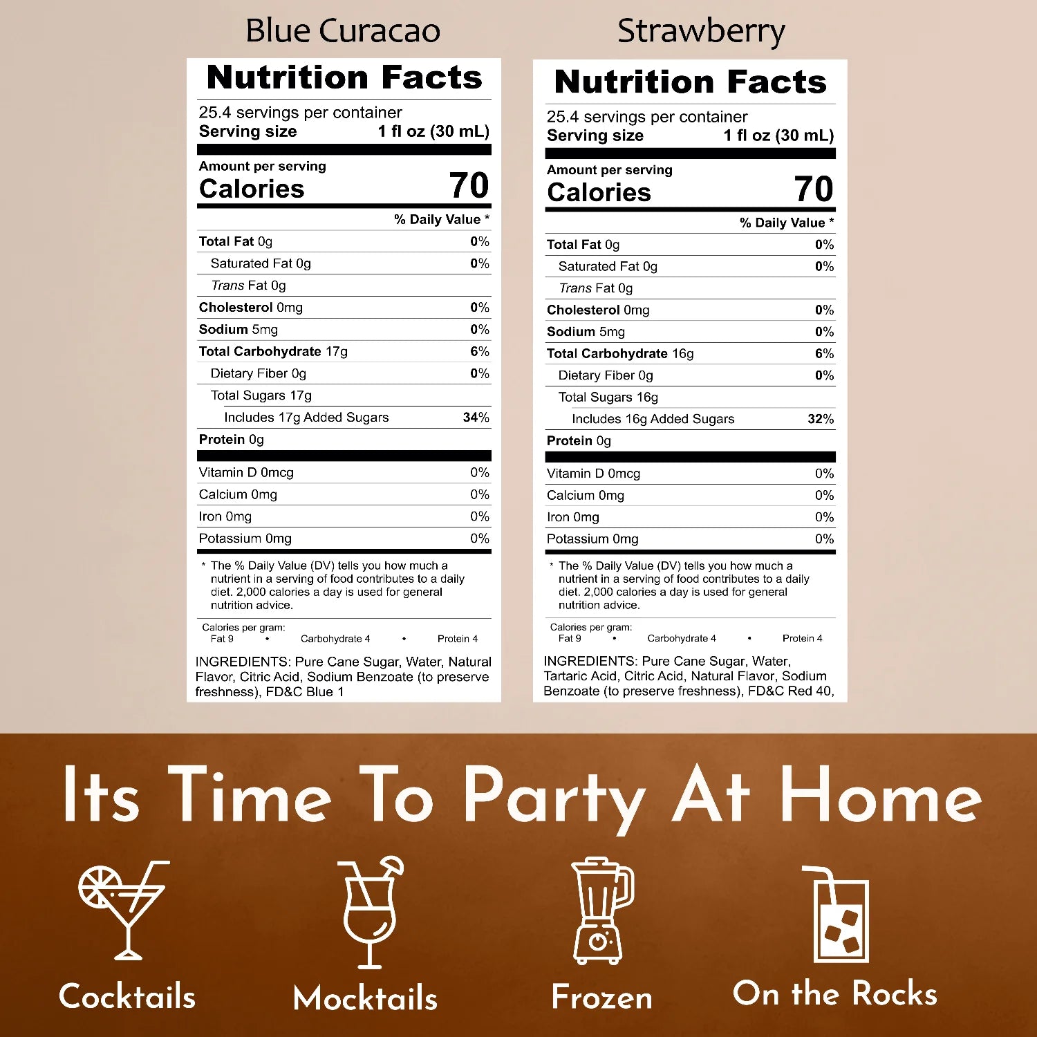 Syruvia Nutrition Facts Blue Curacao Strawberry Coffee Syrup