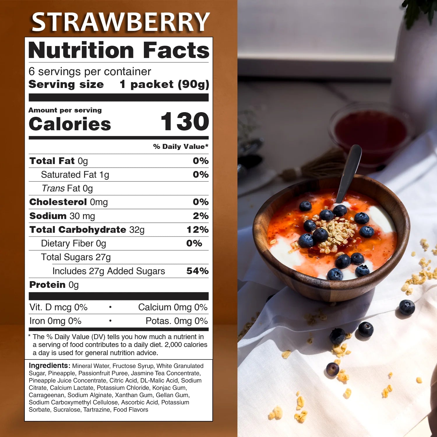 Syruvia Strawberry fruit drink mix nutrition facts